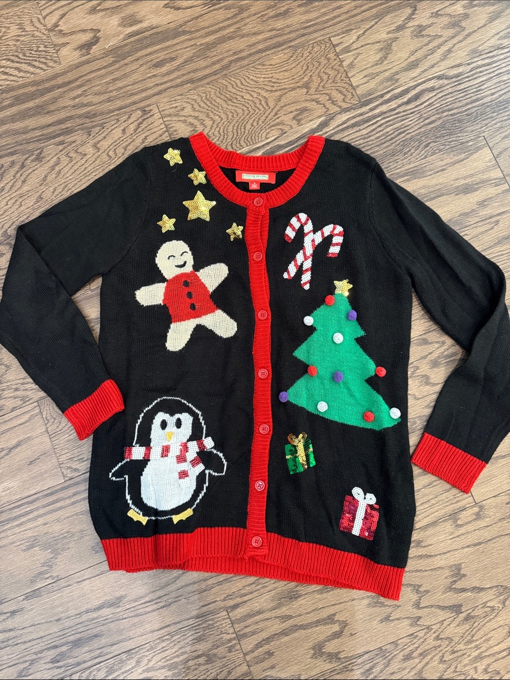 Holiday Novelty Cardigan Sweater - size small !